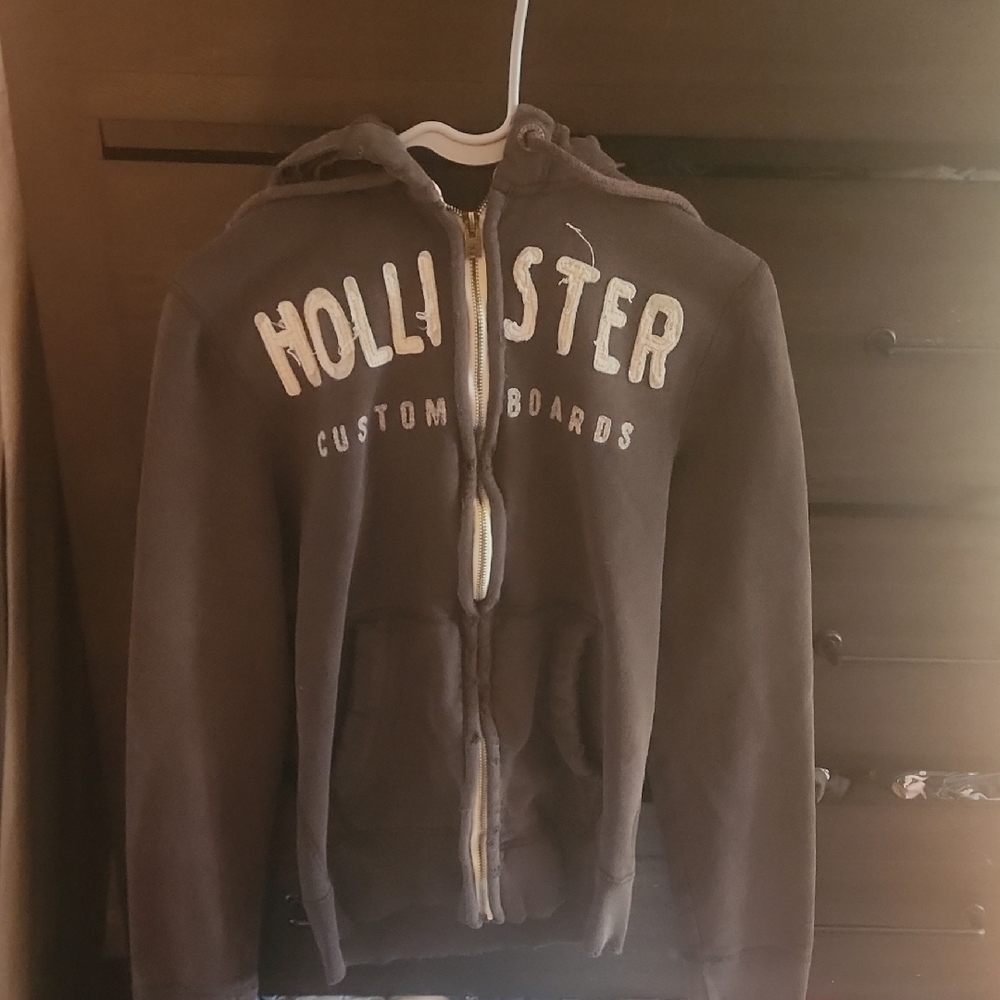 Hollister Dark Brown Zip-Up Hoodie